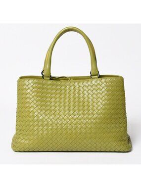 Bottega Veneta Handbag Khaki Yellow Intrecciato